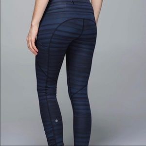 Navy blue and black speed tights.
